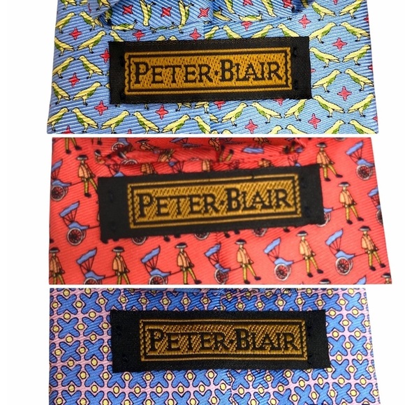 Peter Blair 3 Bundles 100% Silk Graphic Print Ties - Picture 6 of 8